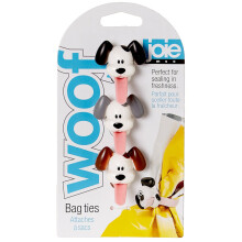 Joie 12605 Woof Bag Ties, Dog Themed, One Size, White, Set of 3