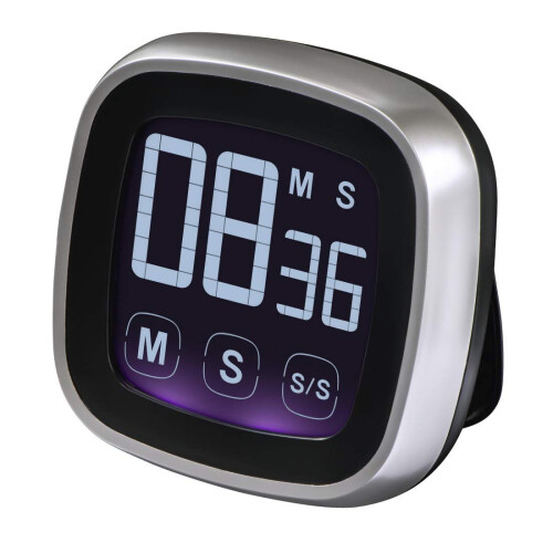 Xavax | "Touch" Kitchen Timer, Digital | Silver/Black