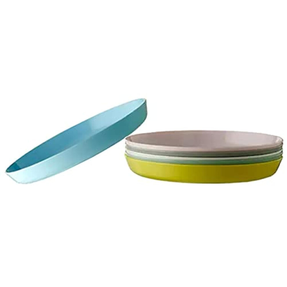 IKEA Kalas Plastic Plate 6 Pack 19 x 2 centimetres Pastel Multi Coloured