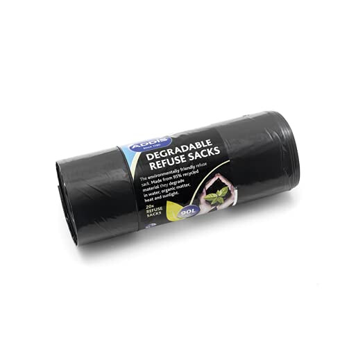 Addis Addis 504870 90L Plastic Refuse Sacks Black, 20 Each, Single roll 2
