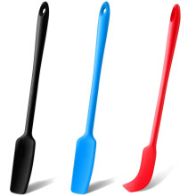 Mabor 3Pcs Silicone Jar Spatula Long Handled Silicone Jar Scraper for Baking Cooking Non Stick Heat Resistant Skinny Spatula Scraper for Jars Butter