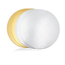 4Pcs Cake Boards I 8Inch Round Silver & Gold Cake Cards I 2mm Thick Cake Drum I Reusable Cake Base Board for Tiered Cakes Wedding Birthday Party