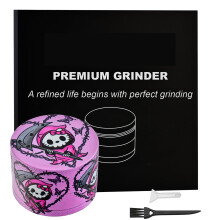 Sytranrein Herb Grinder ? 4 Piece Grinder with Magnetic Top, Shark Teeth & Pollen Catcher ?50mm Metal Grinder for Dry Herbs & Spices (Devil Cat)