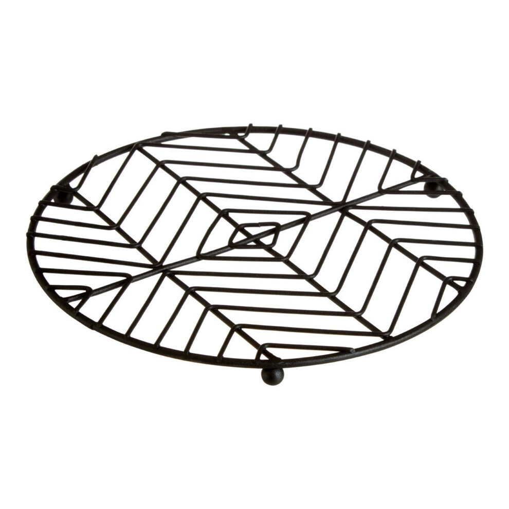 Premier Vertex Round Trivet, Powder Coat Finish Black