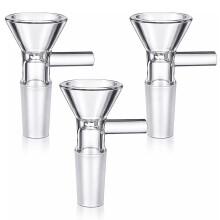 3PCS Glass Bong Bowl - 14mm Small Bong Bowl Adaptor for Water Pipes, Oil Rigs & Hookah, Reusable Bowl Piece Water Pipe Bowls, 14mm Male Glass Bong