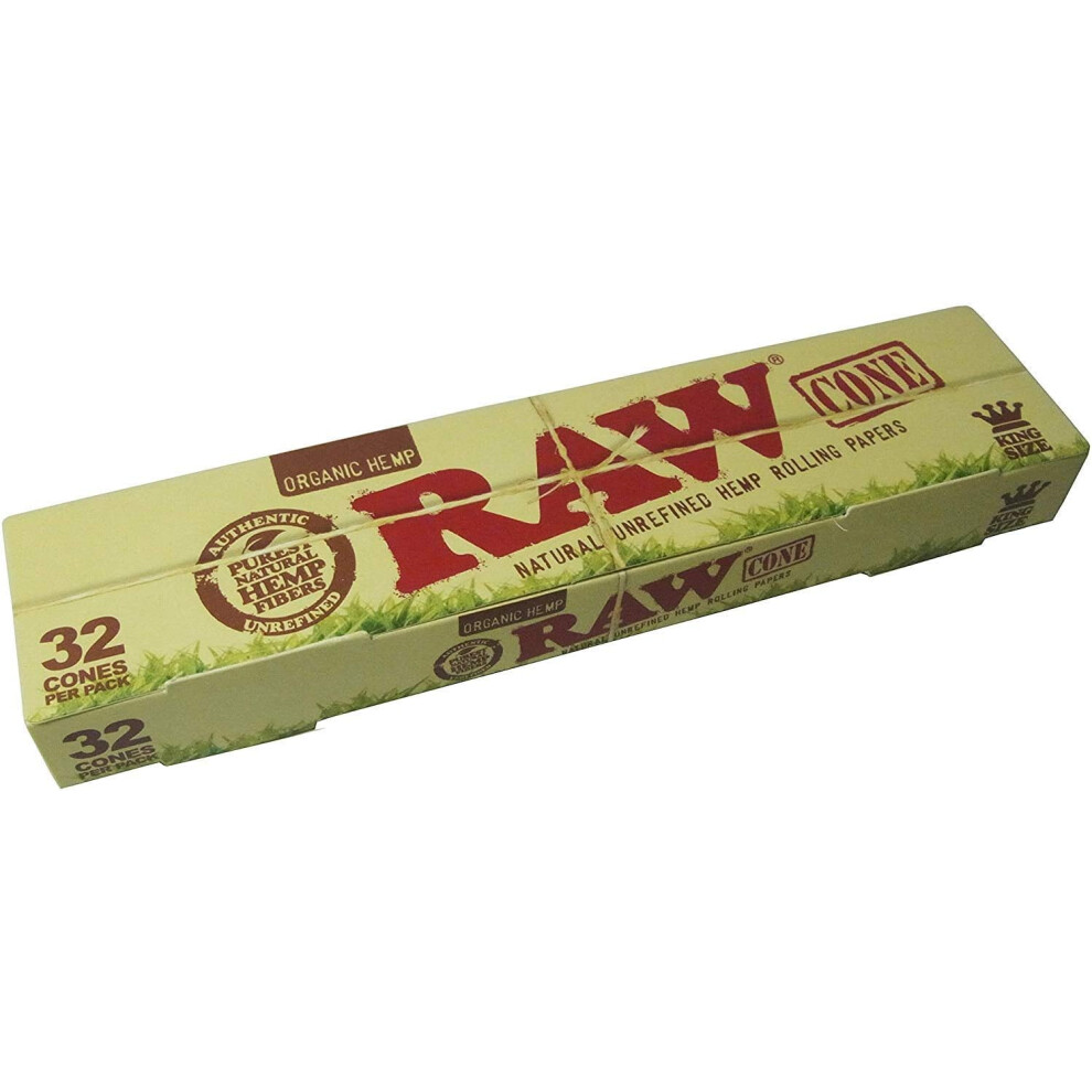 #Raw Raw Organic Hemp Size 1 1/4 Pre Rolled Cones - 32 Pack
