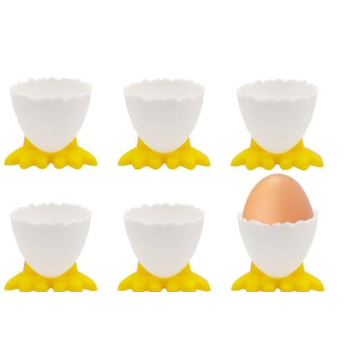 Egg Cups Cartoon Egg Holders Soft Hard Boiled Egg Cups for Breakfast Brunch Soft Boiled Egg (Yellow)