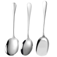 3pcs Large Buffet Serving Spoons, Stainless Steel Cooking Spoon Serving Utensil Silver Table Slotted Spoons Set Communal Spoon Utility for Catering