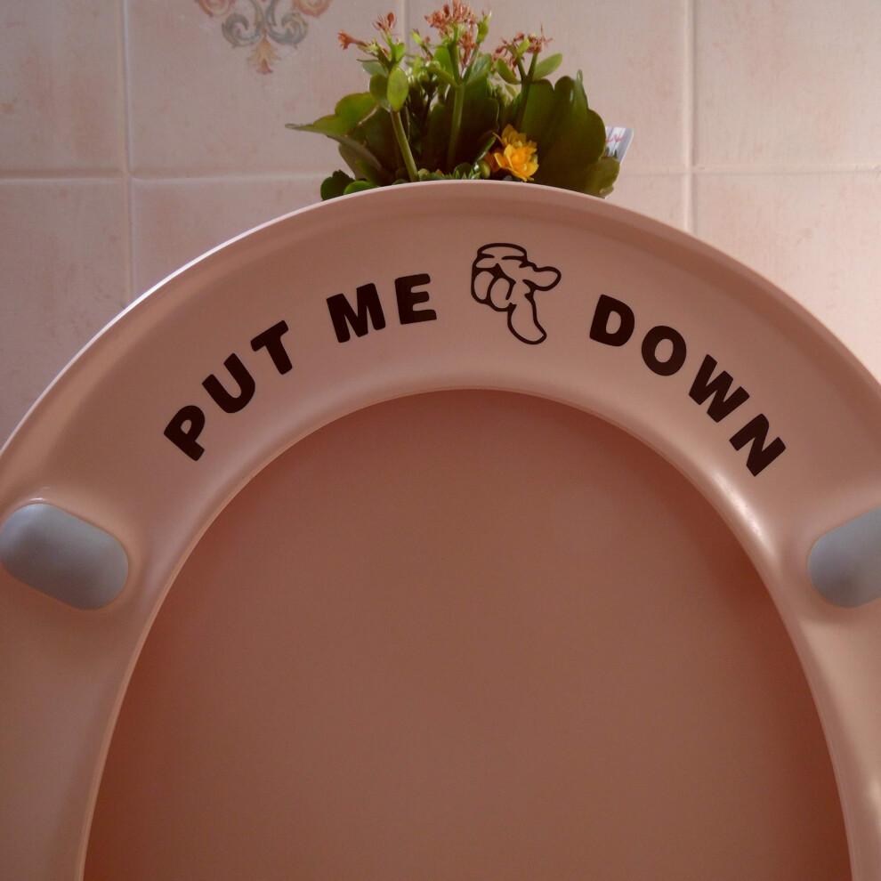 Fun 'Put Me Down' Funny Toilet Seat Sticker Bathroom Cute Wall Decal - Black Accessory - Potty Training (Black) 5051225200657