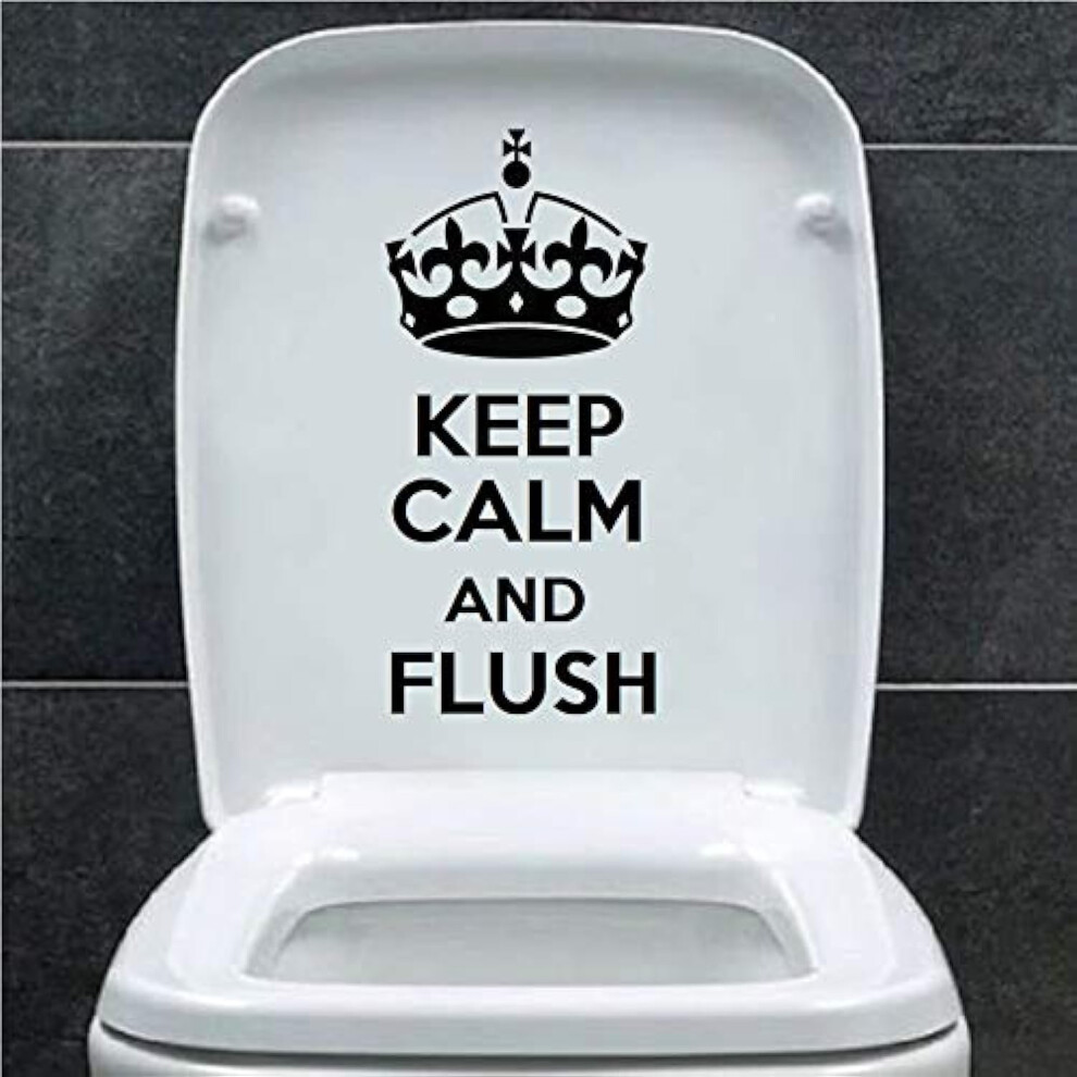 Keep Calm And Flush Cute Decal - Bathroom D?Cor Sign, Toilet Lid Decal - Bathroom Wall Art - Funny Potty Training Stickers 5051225203849