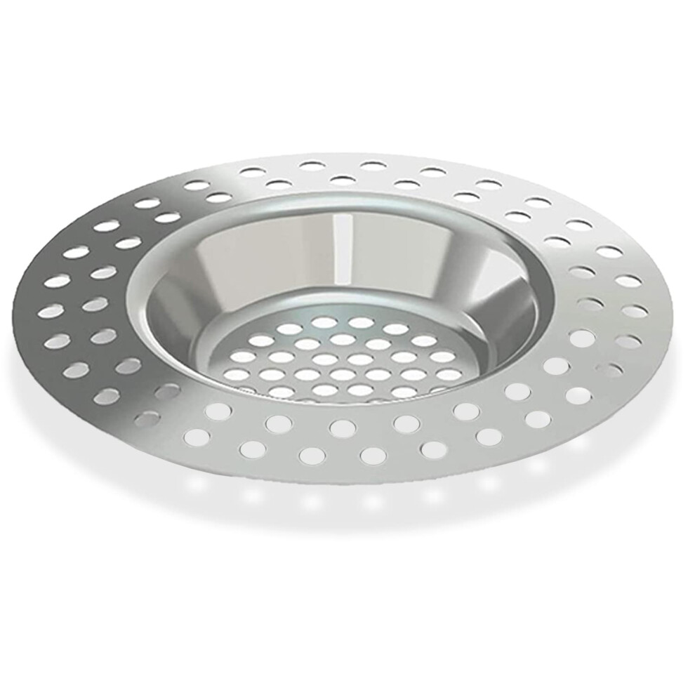 Fix-It Stainless Steel Kitchen Sink Strainer Plug: Hair Catcher & Drain Filter - 75Mm Diameter, Ideal For Kitchen And Bathroom Sinks, Bathtubs, And 5051225201845