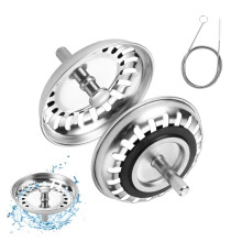 2Pcs Sink Strainer Replacement, ?79.3mm Stainless Steel Thickened Sink Stopper, Rust Free Kitchen Drainer, Strainer Filter With Rubber Seals, Waste