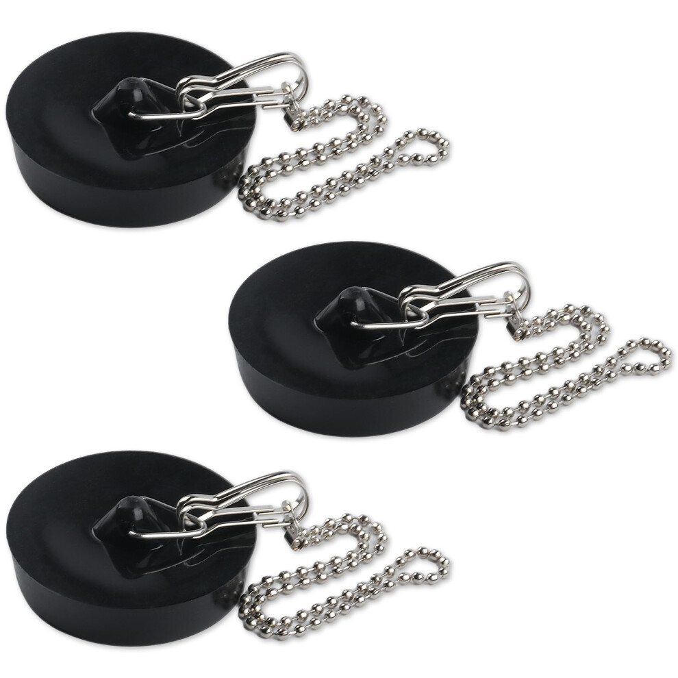 3 Pcs Kitchen Sink Plug Replacement, Bathtub Plug Drain Stopper Set, Bathroom Sink Plug Replacement Bath Plugs With Chain For Bathroom Bathtub Kitchen 5051225204181