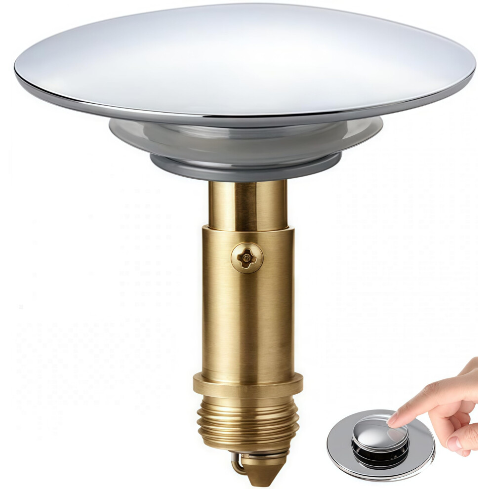 Zhenghebuy Pop Up Sink Plugs,Pop Up Click Clack Plug,Bathroom Sink Drain Plug Taps,66Mm Sprung Stopper,Push Sink Drain For 5051225204778