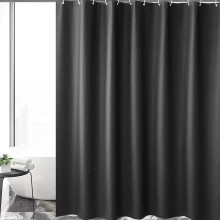 Luoqun88 Shower Curtain, Shower Curtain Anti Mould, Waterproof PEVA Bath Curtains, Mildew Resistant Bathroom Shower Curtains with 12 Hooks, Black
