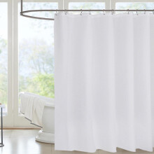 Luoqun88 Shower Curtain, Shower Curtain Anti Mould, Waterproof PEVA Bath Curtains, Mildew Resistant Bathroom Shower Curtains with 12 Hooks, White