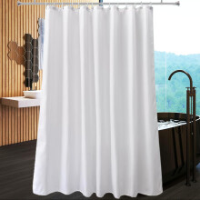 hzkais White Shower Curtain, Mould Proof and Mildew Resistant Washable Bathroom Curtains, Shower Curtain for Bathroom, Bath Curtains with Hooks, 180 x
