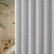 hzkais Grey Shower Curtain, Mould Proof and Mildew Resistant Washable Bathroom Curtains, Shower Curtain for Bathroom, Bath Curtains with Hooks, 180 x