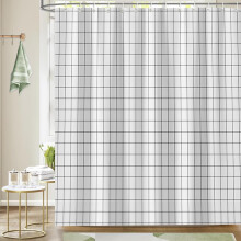 Shower Curtain for Bathroom - White Shower Curtain - Waterproof Anti-Mould Proof Resistant, Washable Bathroom Curtains - with 12 Pcs Curtains Hooks -