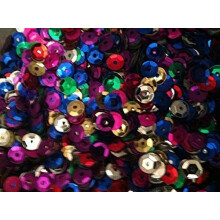 The Bead and Button Box - 15g (approx 1500) Rainbow Mix 7mm Sequins. Ideal for sewing, crafts, scrapbook, cards, pictures, childrens crafts,