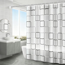 TGYIMENG Shower Curtain for Bathroom, PEVA Waterproof Anti-Mould Proof Resistant | Quick-Drying | Washable Bathroom Curtain with 12 Pcs Curtain