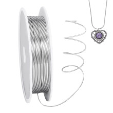 PH PandaHall 7m 0.5mm (25 Gauge) Craft Wire for Jewellery Making, Iron Jewellery Wire Tarnish Resistant Silver Wire for Beading Bracelet Earring