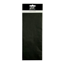 Glick Four Sheets of Black Tissue Paper, Each Sheet 750mm x 500mm, Black Tissue Paper for Gift Wrapping, Arts and Crafts and Other Occasions,