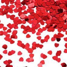 Darbermu 30g Confetti Red Heart Shape Table Confetti, 1100Pcs Metallic Glitter Foil Hearts Sequins Love Decorations for Wedding Engagement Valentines
