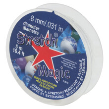 Stretch Magic Elastic Beading Cord ? Clear Color, 0.8mm in Diameter, 5-Meter (16.4 ft) - Easy to Knot, Strong & Stretchy String for Making Beaded