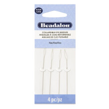 Beadalon 2.5-inch Fine Collapsible Eye Needles, Pack of 4