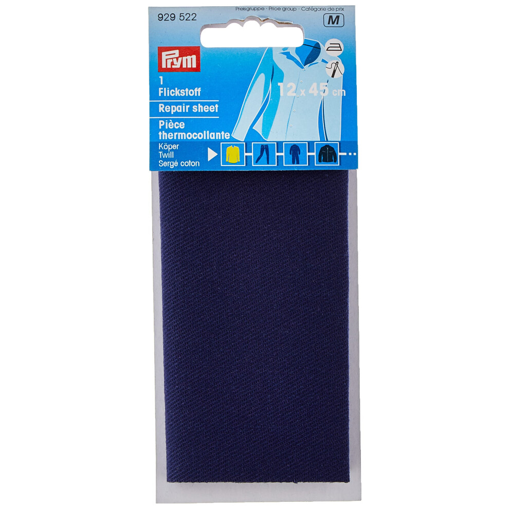 Prym Repair Sheet, Twill For Ironing On 12X45 Cm Blue, 15.75"X3.94" 1 Piece