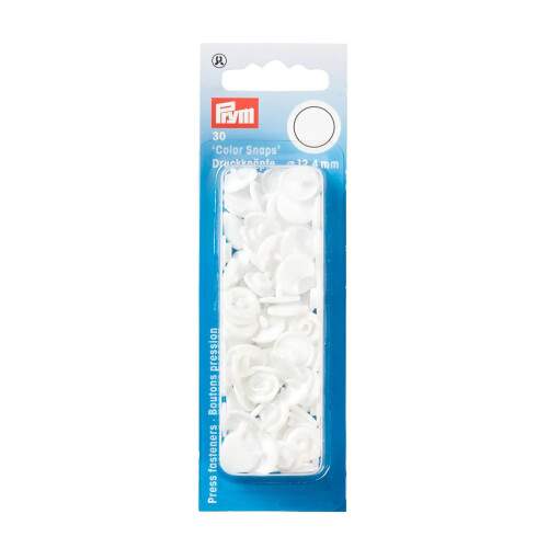 Prym Prym Colour Snaps, Round 12.4mm x 30 sets - White