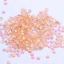 MajorCrafts 4000pcs 2mm ss6 Transparent AB Flat Back Round 14 Facets Resin Rhinestones Arts and Crafts Embellishment Gems (Clear Champagne AB T05)