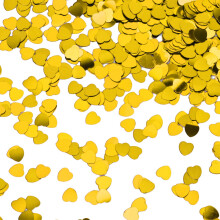 Darbermu 30g Confetti Gold Heart Shape Table Confetti, 1100Pcs Metallic Glitter Foil Hearts Sequins Love Decor for Wedding Engagement Valentines