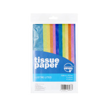 Creativity Inspired Tissue Paper, Multi Glittery Pastel Colours, 12 Sheets, 50 x 76cm, Craft, Decorative Paper, Ideal for Hobbyists and Professional