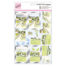 Anita's A4 Escape To The Country Foiled Coloured Decoupage Sheet, Accessories Supplies, Paper Craft, Scrapbooking, Card Making, Origami, Ideal for