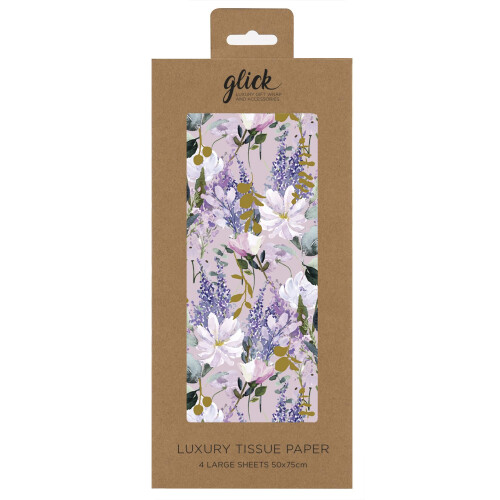 Glick Luxury Gift Wrap - Tissue Paper Buddleia, Lilac Multi
