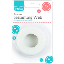White Fabric Hemming Web Tape Roll, 25 meter - Easy-to-Use, Ideal Permanent Solution for Bonding Fabrics Together