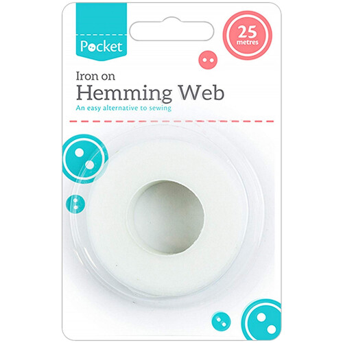 White Fabric Hemming Web Tape Roll, 25 meter - Easy-to-Use, Ideal Permanent Solution for Bonding Fabrics Together