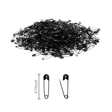 DBOO 100 Safety Pins BLACK 18mm Small Tiny Mini Pins Metal Sewing Art Craft Size Tiny Tag Dress Pin (Black)