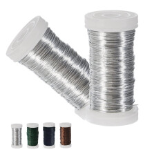 2 Roll Silver Floral Wire - 0.35mm?55m, Flexible Wire for Christmas Wreaths, Jewellery & Garden Binding