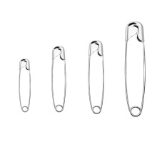 HAALII 300x Safety Pins Assorted 4-Sizes - Rust Resistant - Small Safety Pins for Clothes and Ideal, Perfect for Arts Crafts Sewing Hemming Textile