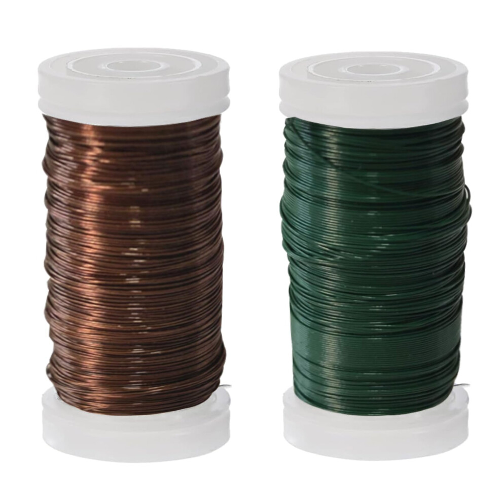 2 Rolls 55M Florists Flexible Green Wire, 0.35Mm Gauge, Xmas Wreath & Craft Binding, Garden Paddle Wire For Diy Projects 5051225226268