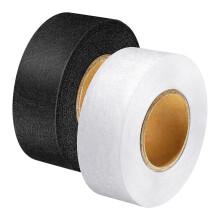 POHOVE 2 Rolls 64mx2cm Wonder Web Hemming Tape, Iron On Hem Tape, Hemming Tape for Splicing Fabrics, Trousers, Curtains, Clothes(COLOUR:Black+White)