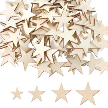 200 Pcs Wooden Star,Mini Wooden Craft Ornaments, Wood Cutout Star Shape Embellishment,Small Wooden Stars for Crafting for Crafts DIY Supplies Gifts to