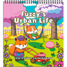 FUN LAVIE Cosy Colouring Book for Adults Relaxation with Cute Animals in City Life Moments, Cozy Colouring Book for Teen Stress Relief & Mindfulness