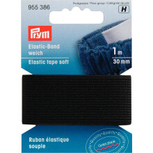 Prym - Prym Soft Black (30mm, 1m) Elastic Tape - 1 Unit