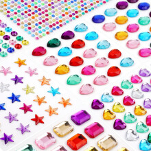 Vicloon 939Pcs Crystal Rhinestone Stickers, 9 Sheets Self Adhesive Bling Rhinestone Jewels Sticker, 6 Styles Gem Stickers for DIY Craft Cards Face