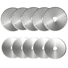 10 Pcs Rotary Cutter Blades 45mm, Fabric Cutter Wheel Rotary Blades with Box, Rotary Cutter for Fabric Precise Marking Versatile Blades Ergonomic