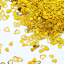 Gold Heart Shape Table Confetti, 30g Metallic Foil Shiny Glitter Sequins for Birthday Wedding Christmas Engagement Valentines Bridal Shower